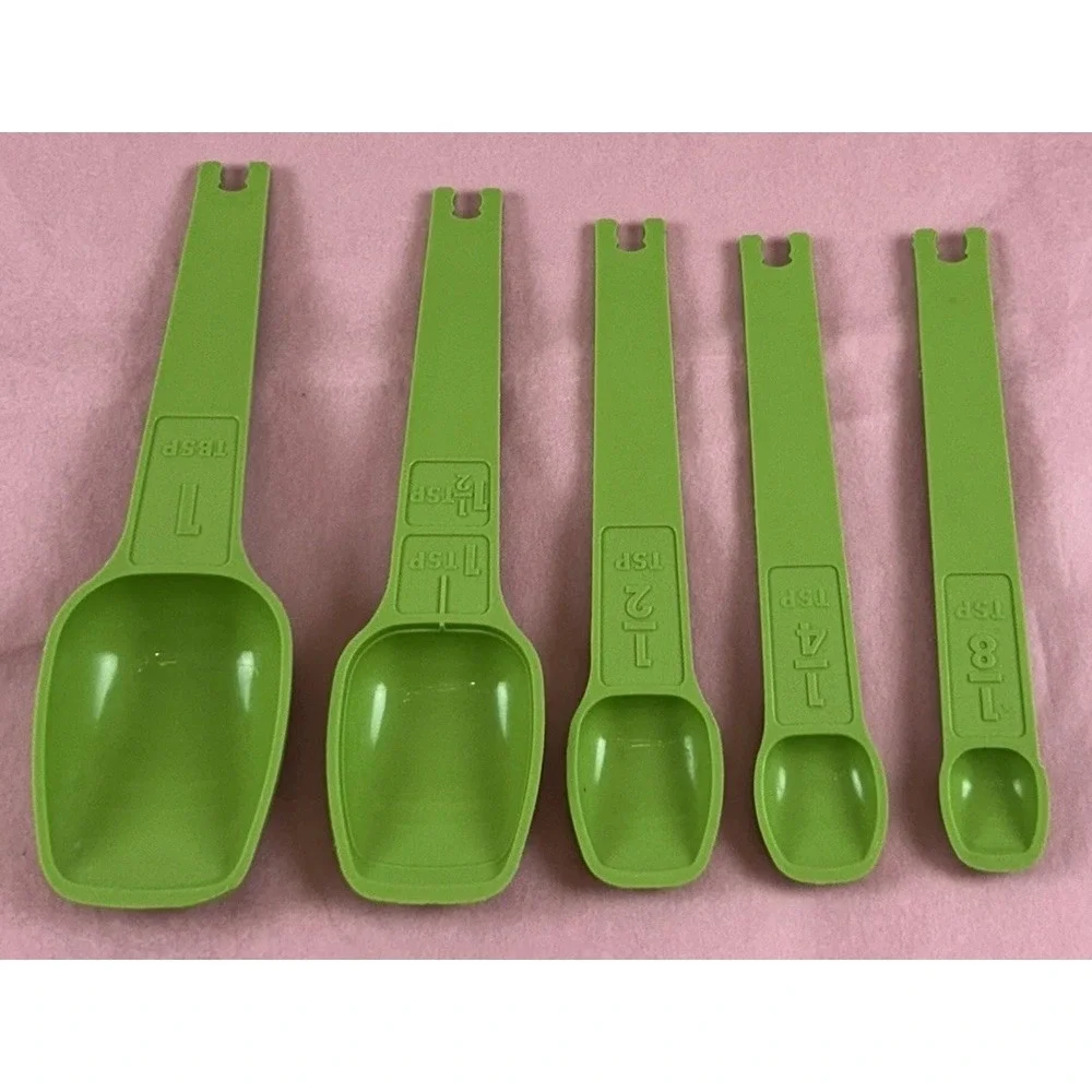 Vintage Tupperware Measuring Spoons Apple Green Replacement Refer To Descr EUC